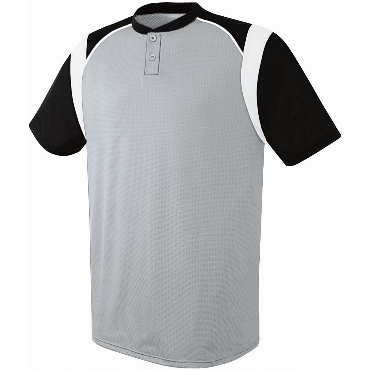 Augusta Sportswear Wildcard Two-Button Jersey in Silver Grey/Black/White  -Part of the Adult, Adult-Jersey, Augusta-Products, Baseball, Shirts, All-Sports, All-Sports-1 product lines at KanaleyCreations.com