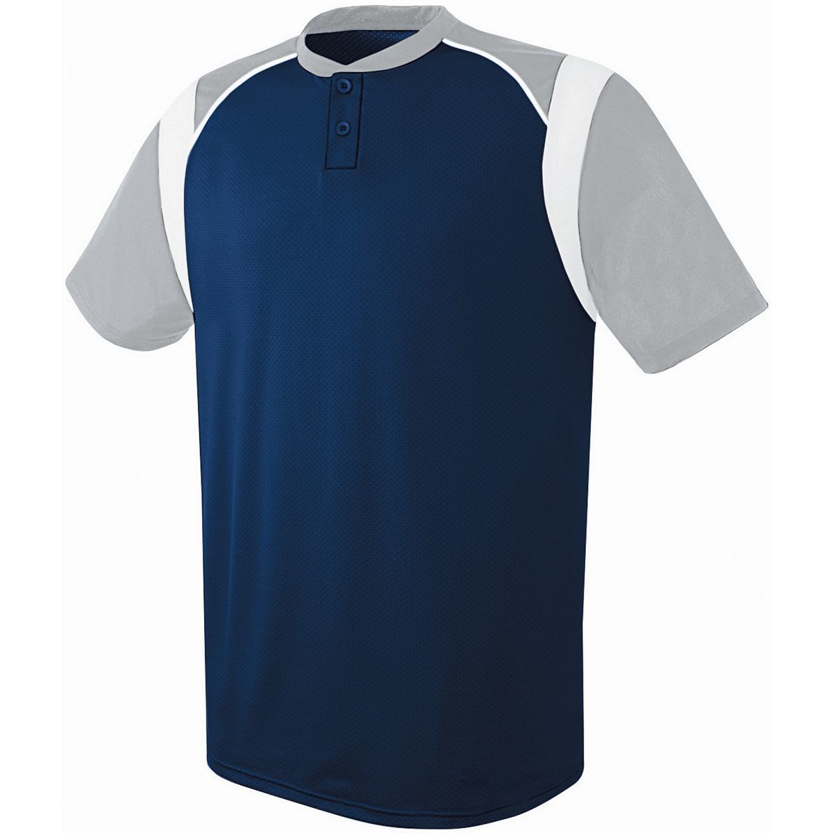 Augusta Sportswear Wildcard Two-Button Jersey in Navy/Silver Grey/White  -Part of the Adult, Adult-Jersey, Augusta-Products, Baseball, Shirts, All-Sports, All-Sports-1 product lines at KanaleyCreations.com
