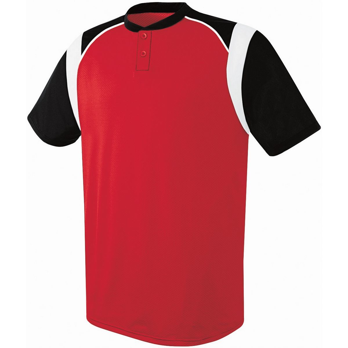Augusta Sportswear Wildcard Two-Button Jersey in Scarlet/Black/White  -Part of the Adult, Adult-Jersey, Augusta-Products, Baseball, Shirts, All-Sports, All-Sports-1 product lines at KanaleyCreations.com