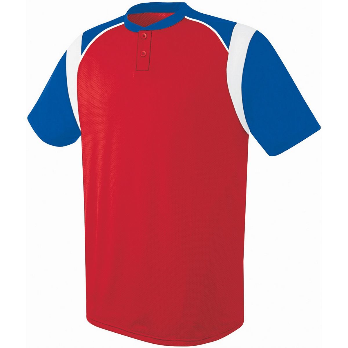 Augusta Sportswear Wildcard Two-Button Jersey in Scarlet/Royal/White  -Part of the Adult, Adult-Jersey, Augusta-Products, Baseball, Shirts, All-Sports, All-Sports-1 product lines at KanaleyCreations.com