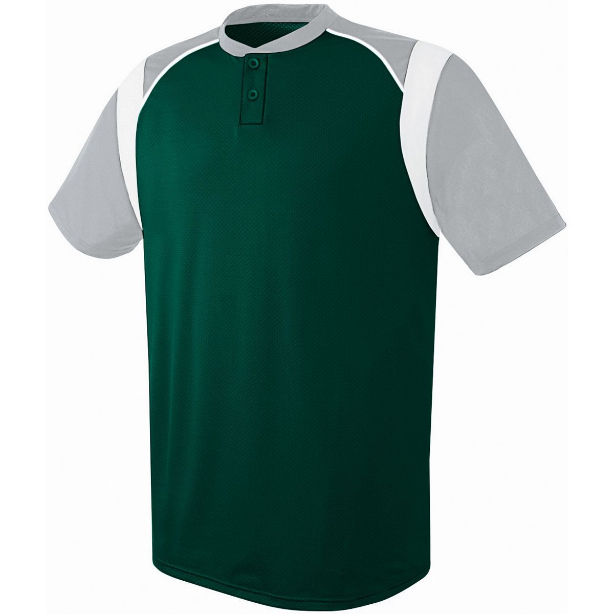Augusta Sportswear Wildcard Two-Button Jersey in Forest/Silver Grey/White  -Part of the Adult, Adult-Jersey, Augusta-Products, Baseball, Shirts, All-Sports, All-Sports-1 product lines at KanaleyCreations.com
