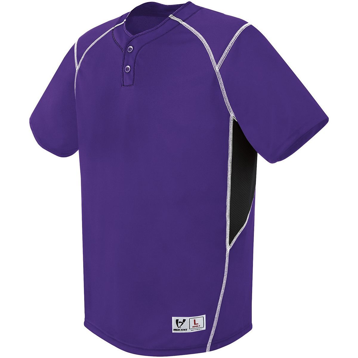 Augusta Sportswear Bandit Two-Button Jersey in Purple/Black/White  -Part of the Adult, Adult-Jersey, Augusta-Products, Baseball, Shirts, All-Sports, All-Sports-1 product lines at KanaleyCreations.com