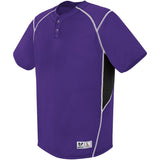 Augusta Sportswear Youth Bandit Two-Button Jersey in Purple/Black/White  -Part of the Youth, Youth-Jersey, Augusta-Products, Baseball, Shirts, All-Sports, All-Sports-1 product lines at KanaleyCreations.com