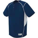 Augusta Sportswear Youth Bandit Two-Button Jersey in Navy/Silver Grey/White  -Part of the Youth, Youth-Jersey, Augusta-Products, Baseball, Shirts, All-Sports, All-Sports-1 product lines at KanaleyCreations.com