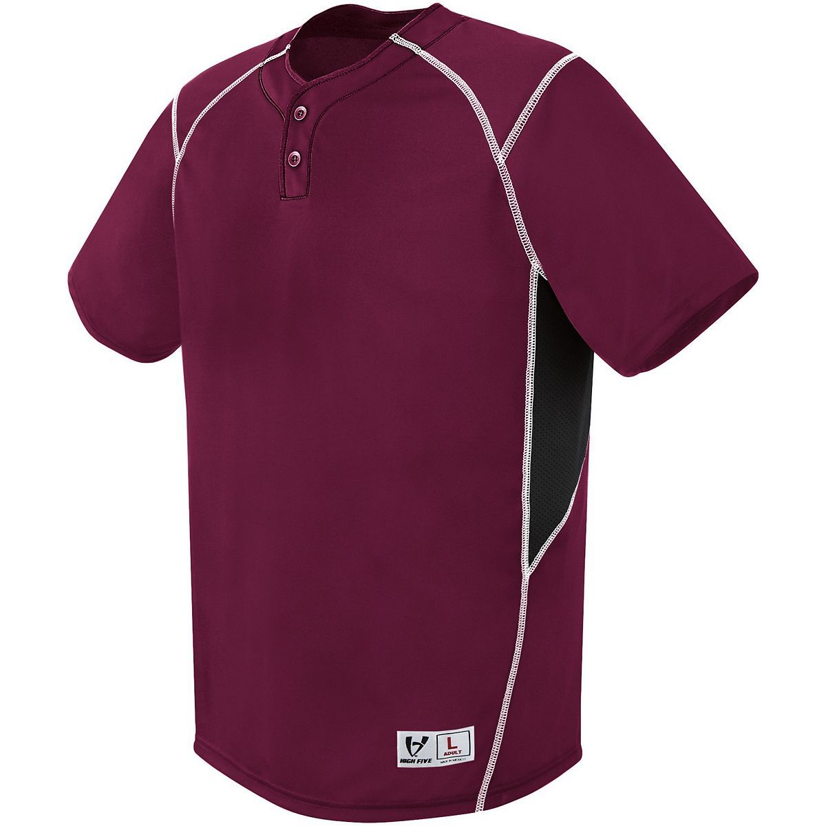 Augusta Sportswear Youth Bandit Two-Button Jersey in Maroon/Black/White  -Part of the Youth, Youth-Jersey, Augusta-Products, Baseball, Shirts, All-Sports, All-Sports-1 product lines at KanaleyCreations.com