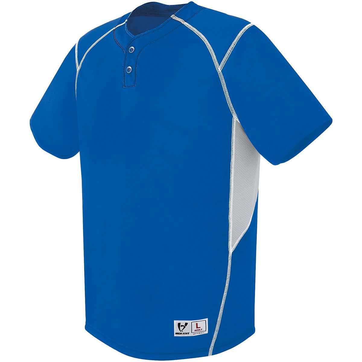 Augusta Sportswear Youth Bandit Two-Button Jersey in Royal/Silver Grey/White  -Part of the Youth, Youth-Jersey, Augusta-Products, Baseball, Shirts, All-Sports, All-Sports-1 product lines at KanaleyCreations.com