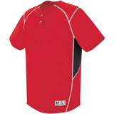 Augusta Sportswear Youth Bandit Two-Button Jersey in Scarlet/Black/White  -Part of the Youth, Youth-Jersey, Augusta-Products, Baseball, Shirts, All-Sports, All-Sports-1 product lines at KanaleyCreations.com