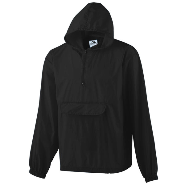Augusta Sportswear Pullover Jacket In A Pocket in Black  -Part of the Adult, Adult-Pullover, Augusta-Products, Outerwear product lines at KanaleyCreations.com