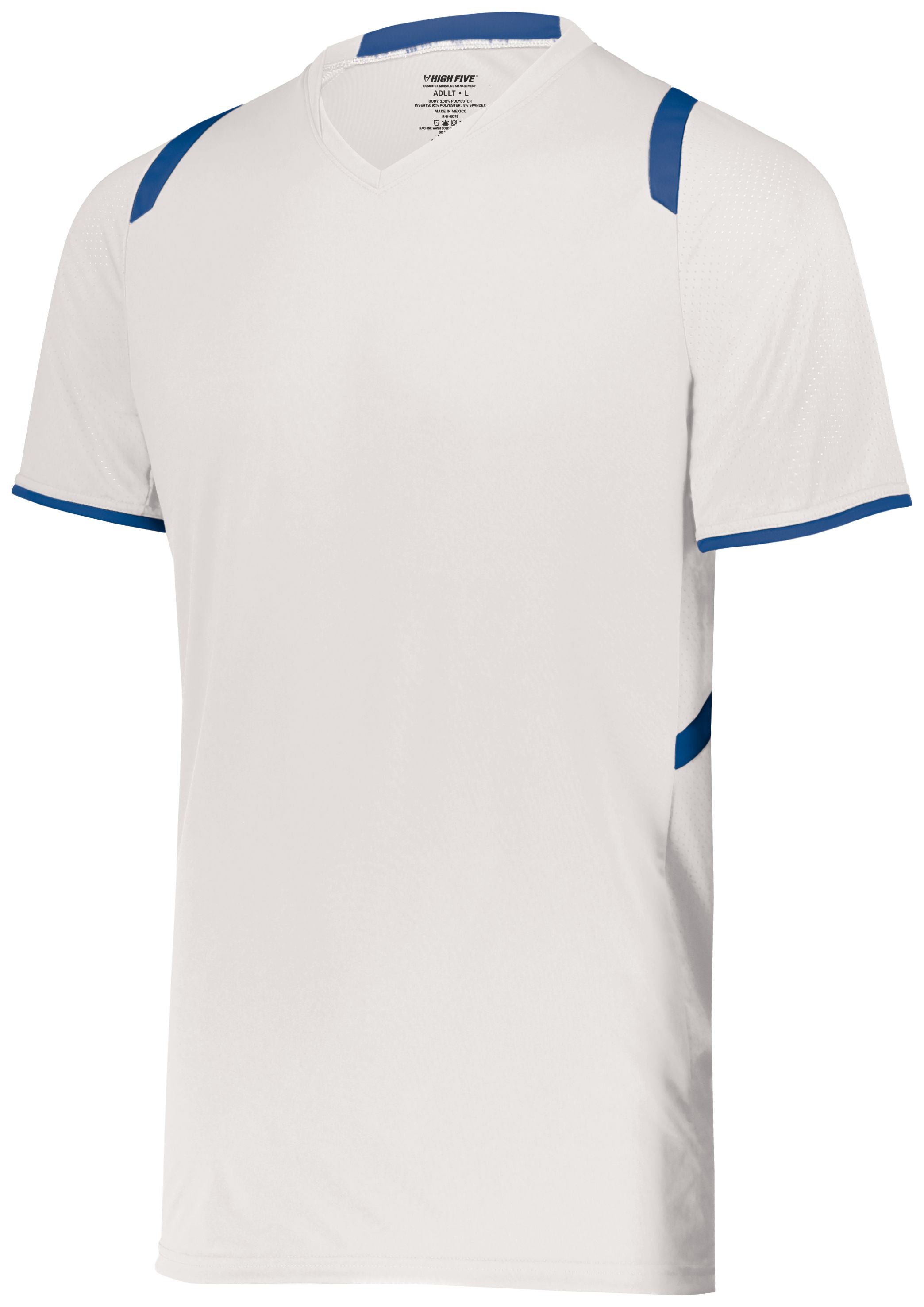 High 5 Youth Millennium Soccer Jersey in White/Royal  -Part of the Youth, Youth-Jersey, High5-Products, Soccer, Shirts, All-Sports-1 product lines at KanaleyCreations.com