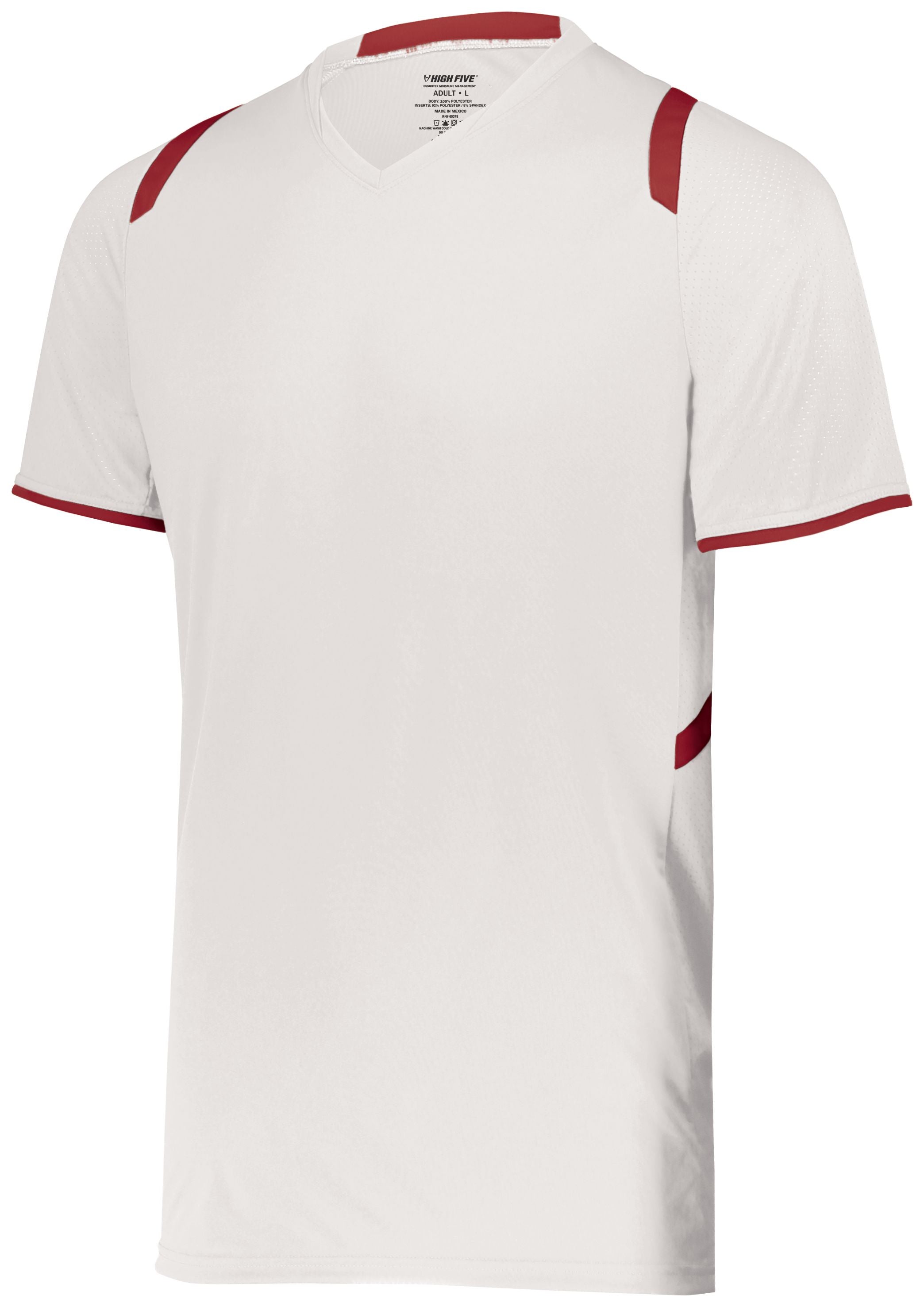 High 5 Youth Millennium Soccer Jersey in White/Scarlet  -Part of the Youth, Youth-Jersey, High5-Products, Soccer, Shirts, All-Sports-1 product lines at KanaleyCreations.com