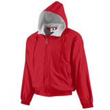 Augusta Sportswear Hooded Taffeta Jacket/Fleece Lined in Red  -Part of the Adult, Adult-Jacket, Augusta-Products, Outerwear product lines at KanaleyCreations.com