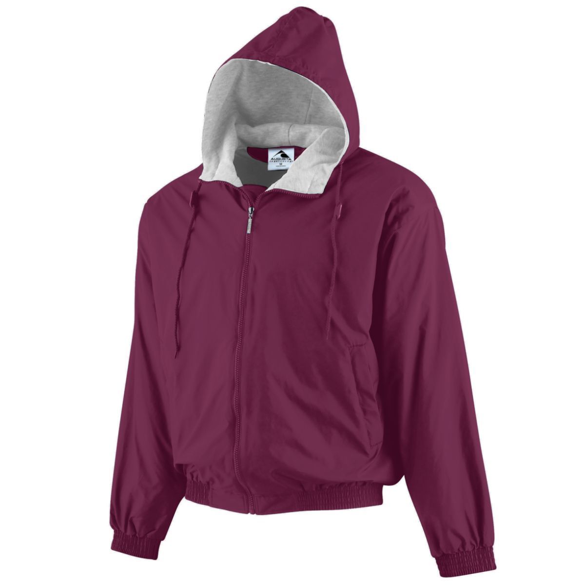 Augusta Sportswear Hooded Taffeta Jacket/Fleece Lined in Maroon  -Part of the Adult, Adult-Jacket, Augusta-Products, Outerwear product lines at KanaleyCreations.com