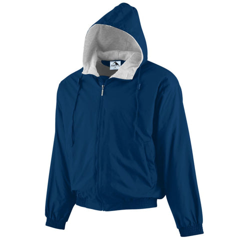 Augusta Sportswear Youth Hooded Taffeta Jacket/Fleece Lined in Navy  -Part of the Youth, Youth-Jacket, Augusta-Products, Outerwear product lines at KanaleyCreations.com