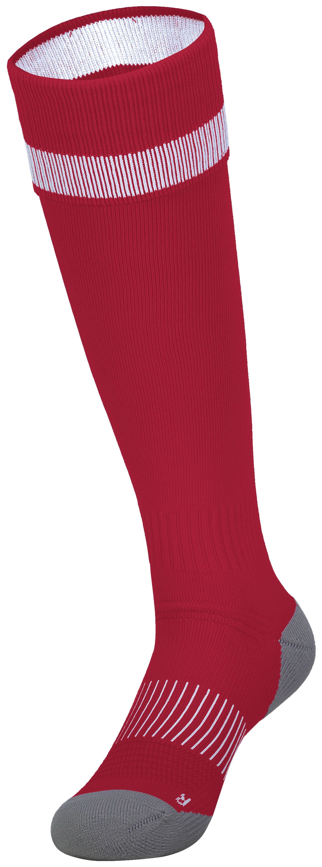 High 5 Impact+ Soccer Sock in Scarlet/White/Graphite  -Part of the Accessories, High5-Products, Accessories-Socks product lines at KanaleyCreations.com