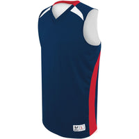 Holloway Youth Campus Reversible Jersey in Navy/Scarlet/White  -Part of the Youth, Youth-Jersey, Basketball, Holloway, Shirts, All-Sports, All-Sports-1 product lines at KanaleyCreations.com