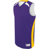 Holloway Youth Campus Reversible Jersey in Purple/Athletic Gold/White  -Part of the Youth, Youth-Jersey, Basketball, Holloway, Shirts, All-Sports, All-Sports-1 product lines at KanaleyCreations.com