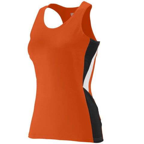 Augusta Sportswear Ladies Sprint Jersey in Orange/Black/White  -Part of the Ladies, Ladies-Jersey, Augusta-Products, Track-Field, Shirts product lines at KanaleyCreations.com