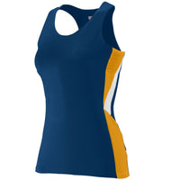 Augusta Sportswear Ladies Sprint Jersey in Navy/Gold/White  -Part of the Ladies, Ladies-Jersey, Augusta-Products, Track-Field, Shirts product lines at KanaleyCreations.com