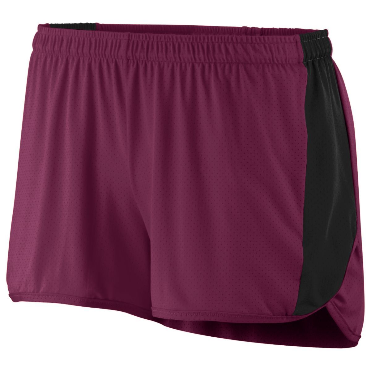 Augusta Sportswear Ladies Sprint Shorts in Maroon/Black  -Part of the Ladies, Ladies-Shorts, Augusta-Products, Track-Field product lines at KanaleyCreations.com