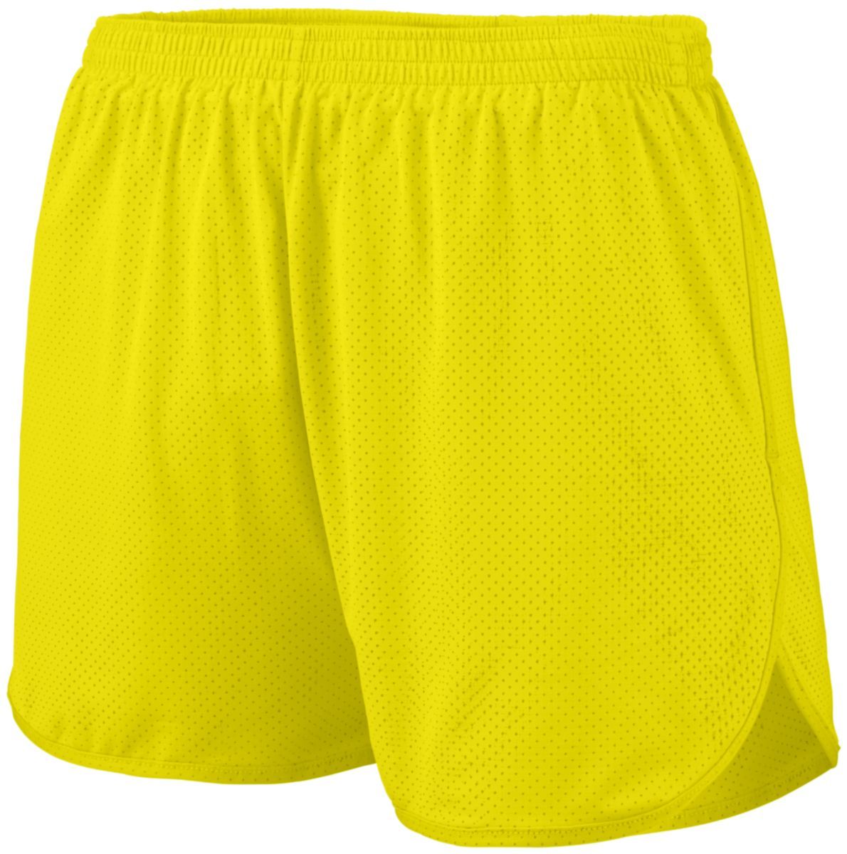 Augusta Sportswear Solid Split Shorts in Power Yellow  -Part of the Adult, Adult-Shorts, Augusta-Products, Track-Field product lines at KanaleyCreations.com