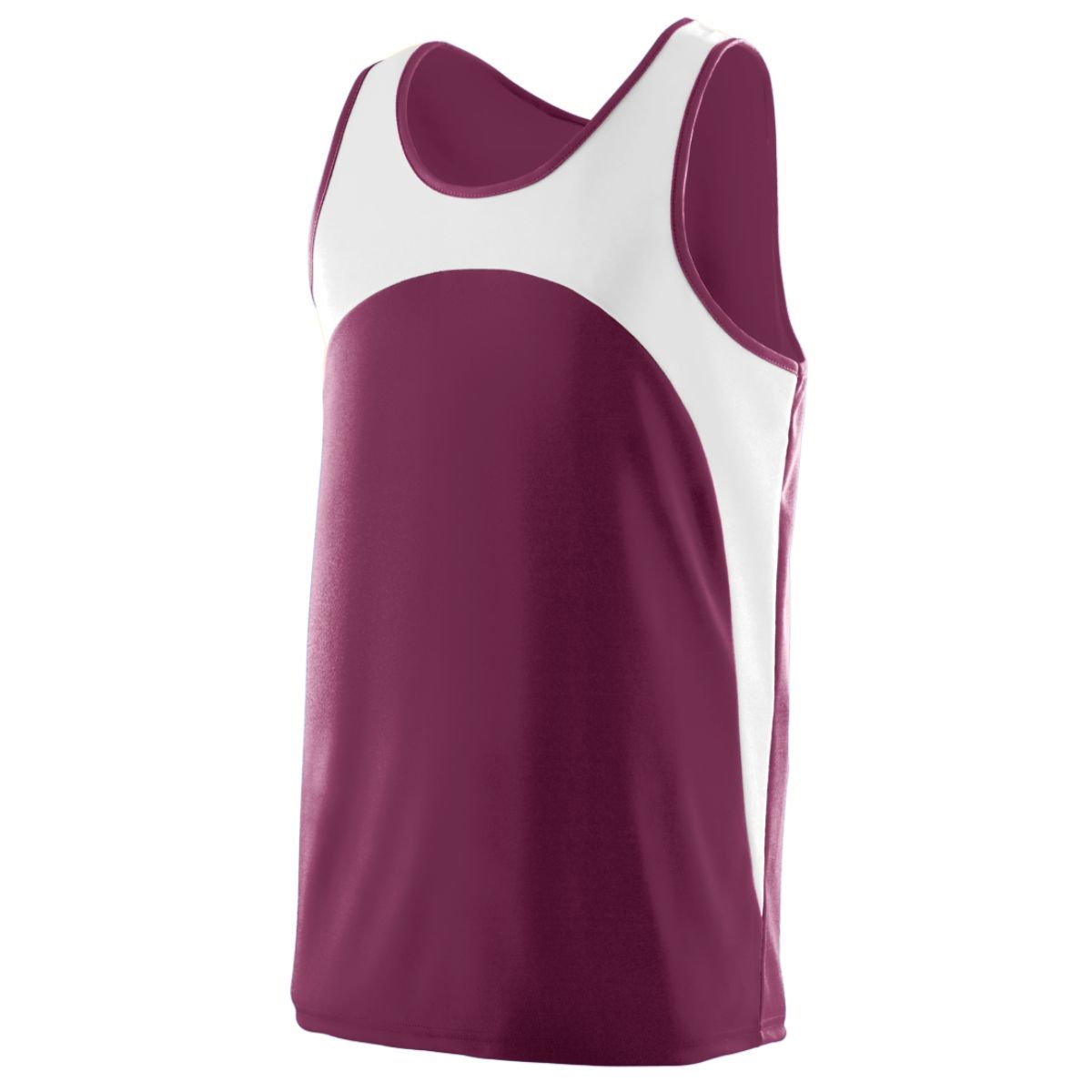 Augusta Sportswear Youth Rapidpace Track Jersey in Maroon/White  -Part of the Youth, Youth-Jersey, Augusta-Products, Track-Field, Shirts product lines at KanaleyCreations.com