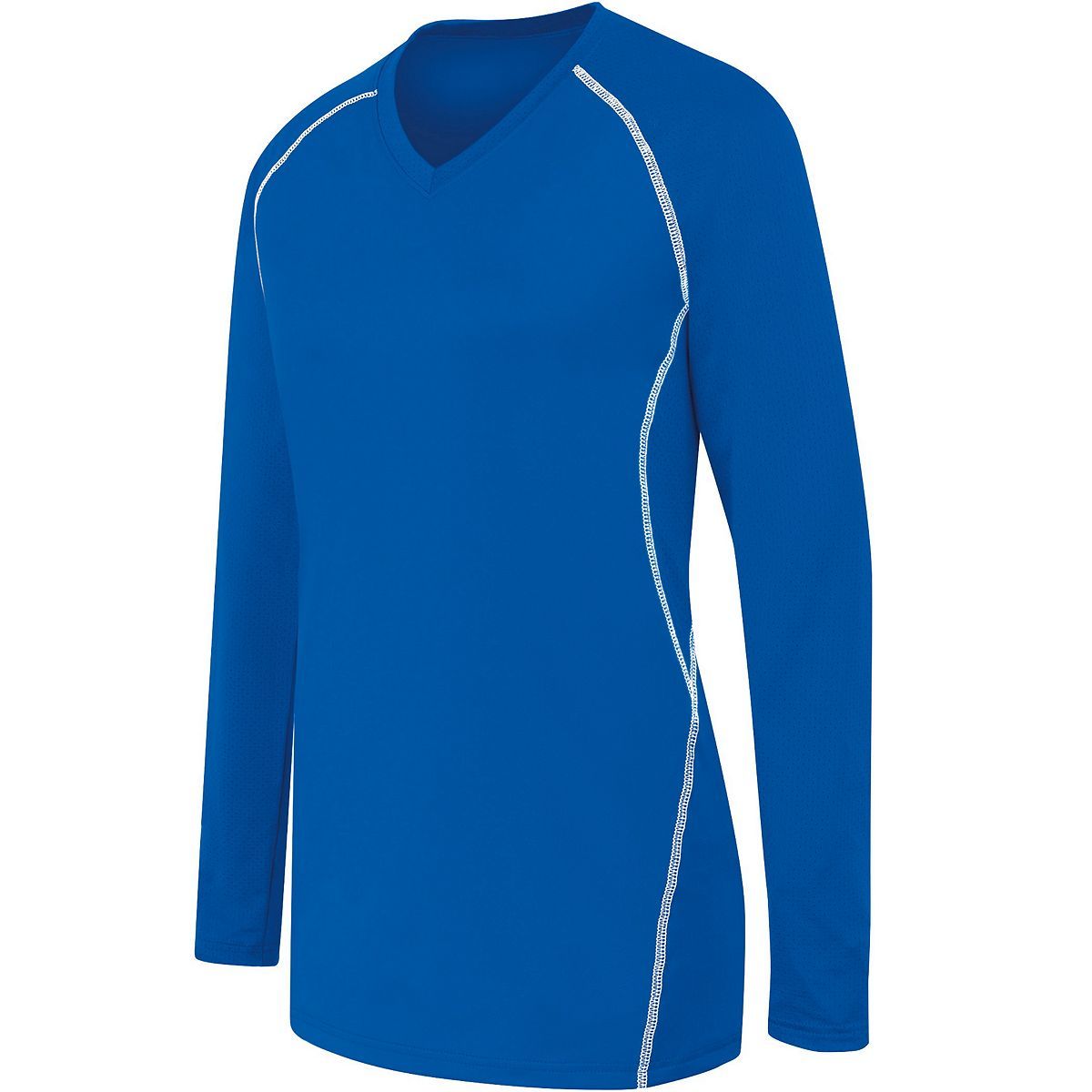 High 5 Ladies Long Sleeve Solid Jersey in Royal/White  -Part of the Ladies, Ladies-Jersey, High5-Products, Volleyball, Shirts product lines at KanaleyCreations.com