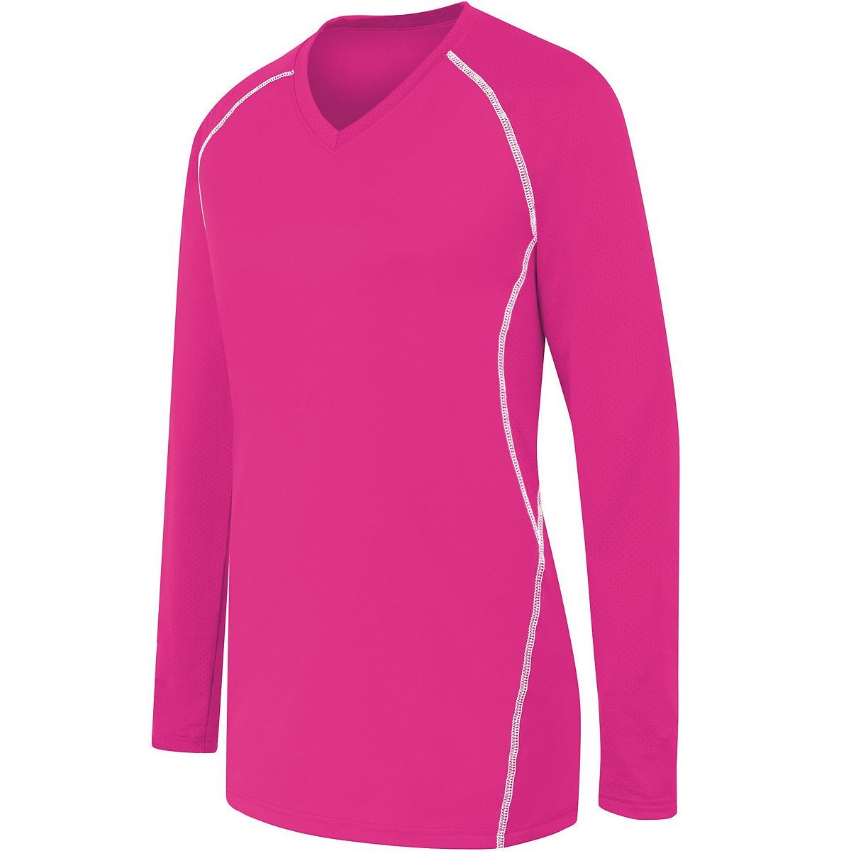High 5 Ladies Long Sleeve Solid Jersey in Raspberry/White  -Part of the Ladies, Ladies-Jersey, High5-Products, Volleyball, Shirts product lines at KanaleyCreations.com