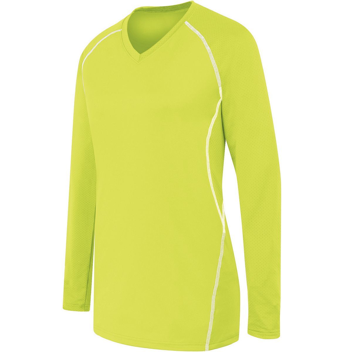 High 5 Ladies Long Sleeve Solid Jersey in Lime/White  -Part of the Ladies, Ladies-Jersey, High5-Products, Volleyball, Shirts product lines at KanaleyCreations.com