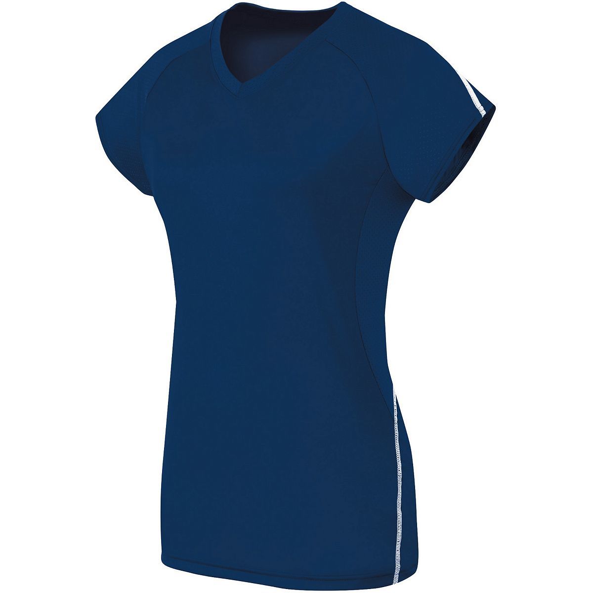 High 5 Ladies Short Sleeve Solid Jersey in Navy/White  -Part of the Ladies, Ladies-Jersey, High5-Products, Volleyball, Shirts product lines at KanaleyCreations.com