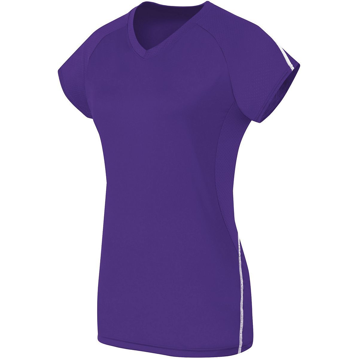 High 5 Ladies Short Sleeve Solid Jersey in Purple/White  -Part of the Ladies, Ladies-Jersey, High5-Products, Volleyball, Shirts product lines at KanaleyCreations.com