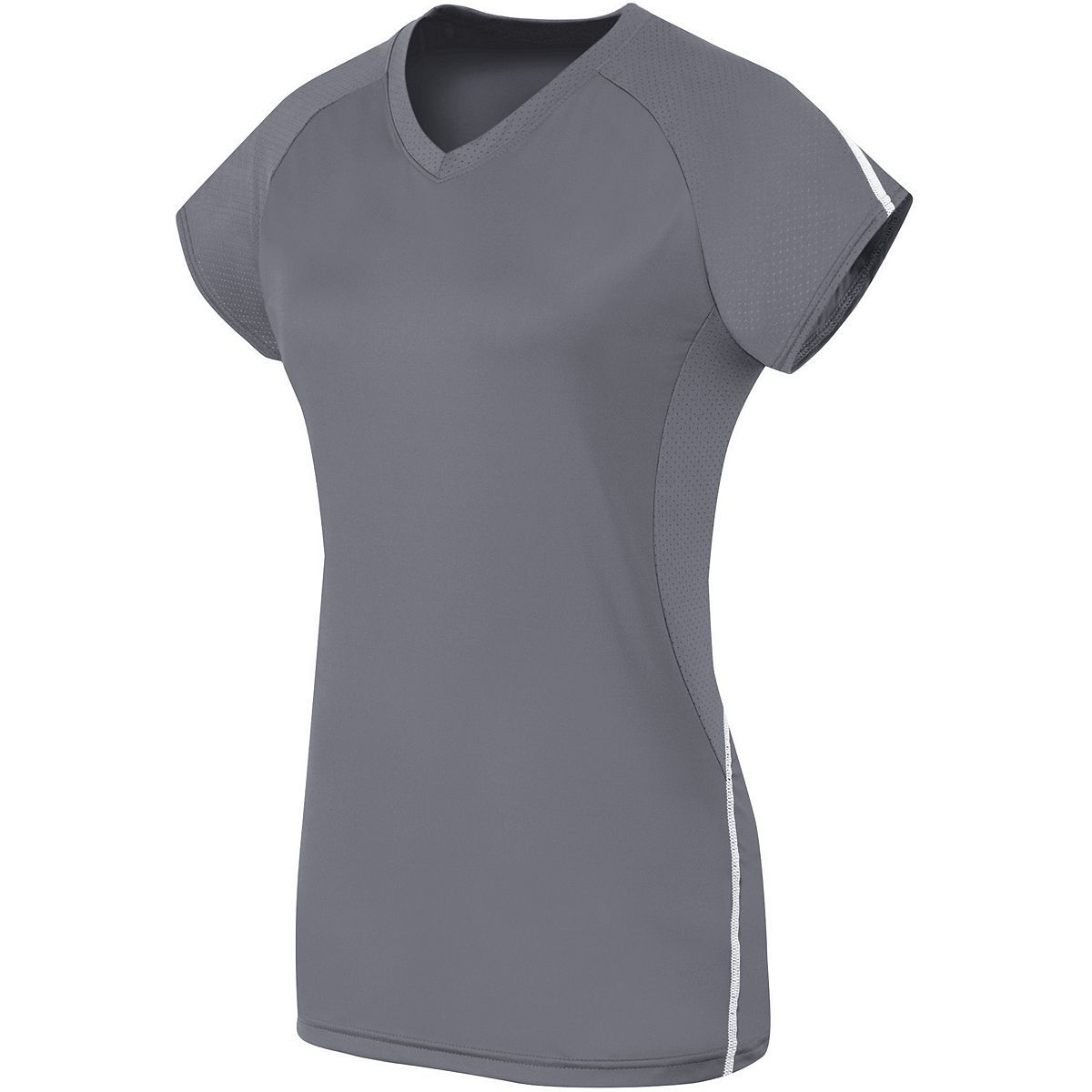 High 5 Ladies Short Sleeve Solid Jersey in Graphite/White  -Part of the Ladies, Ladies-Jersey, High5-Products, Volleyball, Shirts product lines at KanaleyCreations.com