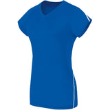 High 5 Girls Short Sleeve Solid Jersey in Royal/White  -Part of the Girls, High5-Products, Volleyball, Girls-Jersey, Shirts product lines at KanaleyCreations.com