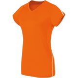 High 5 Girls Short Sleeve Solid Jersey in Orange/White  -Part of the Girls, High5-Products, Volleyball, Girls-Jersey, Shirts product lines at KanaleyCreations.com