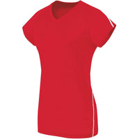 High 5 Girls Short Sleeve Solid Jersey in Scarlet/White  -Part of the Girls, High5-Products, Volleyball, Girls-Jersey, Shirts product lines at KanaleyCreations.com