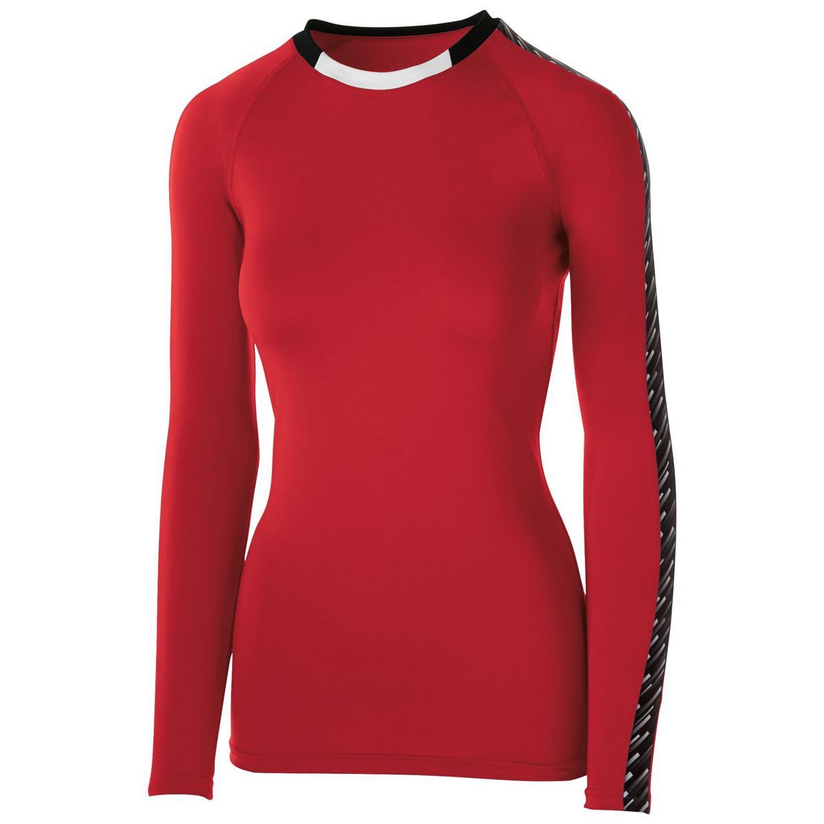 High 5 Ladies Spectrum Long Sleeve Jersey in Scarlet/Black/White  -Part of the Ladies, Ladies-Jersey, High5-Products, Volleyball, Shirts product lines at KanaleyCreations.com