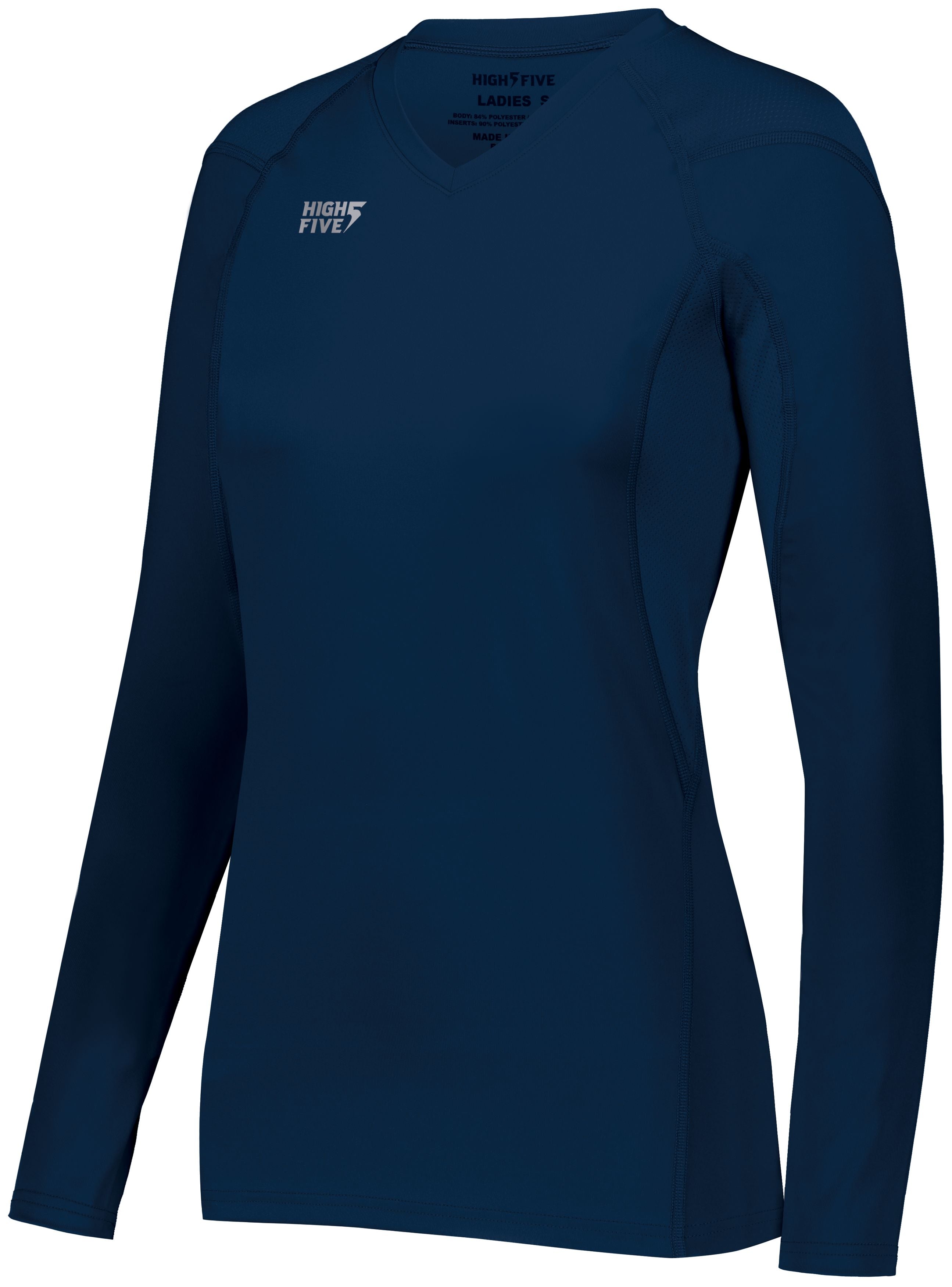 High 5 Girls Truhit Long Sleeve Jersey in Navy  -Part of the Girls, High5-Products, Volleyball, Girls-Jersey, Shirts product lines at KanaleyCreations.com
