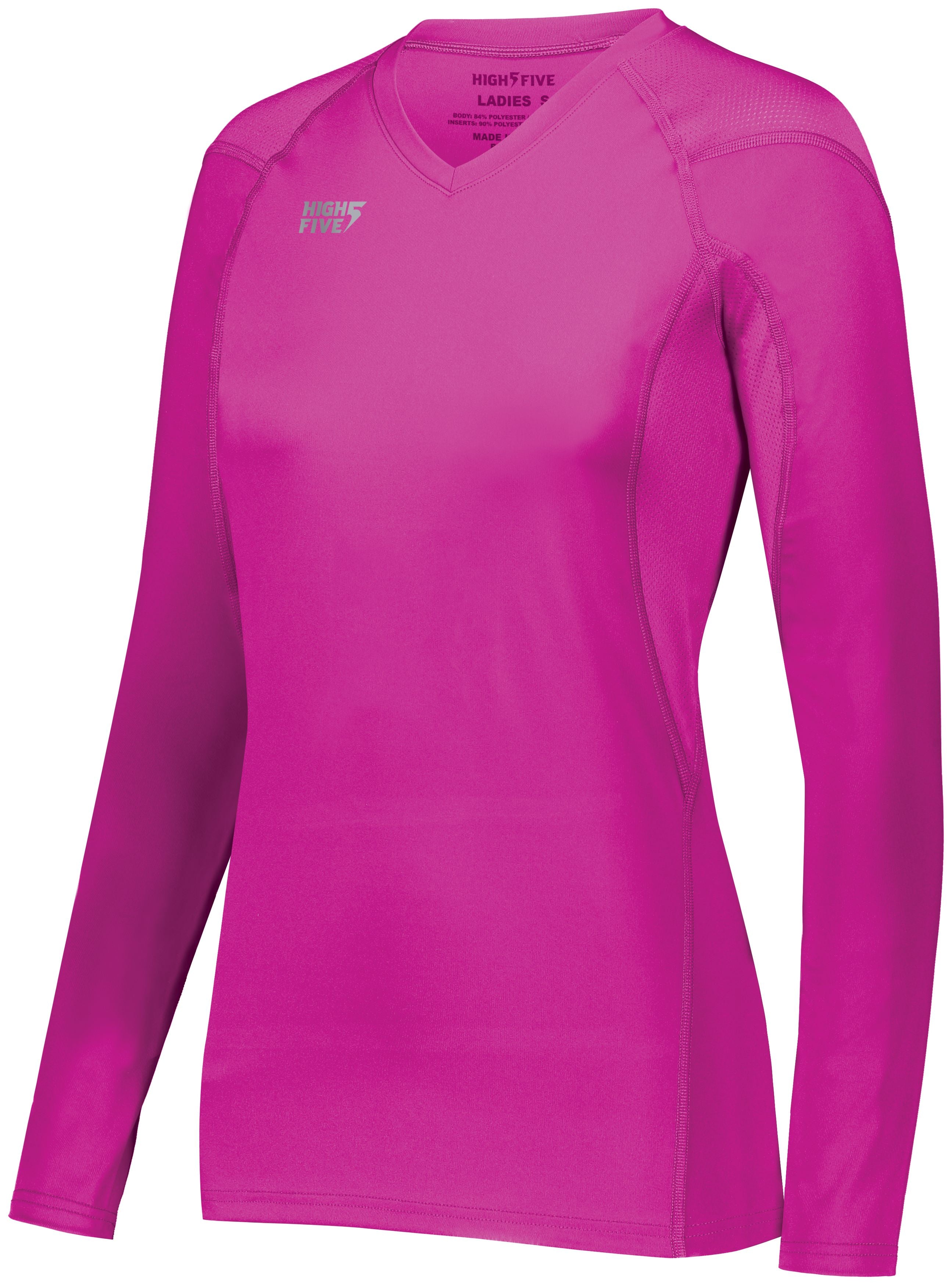 High 5 Ladies Truhit Long Sleeve Jersey in Power Pink  -Part of the Ladies, Ladies-Jersey, High5-Products, Volleyball, Shirts product lines at KanaleyCreations.com
