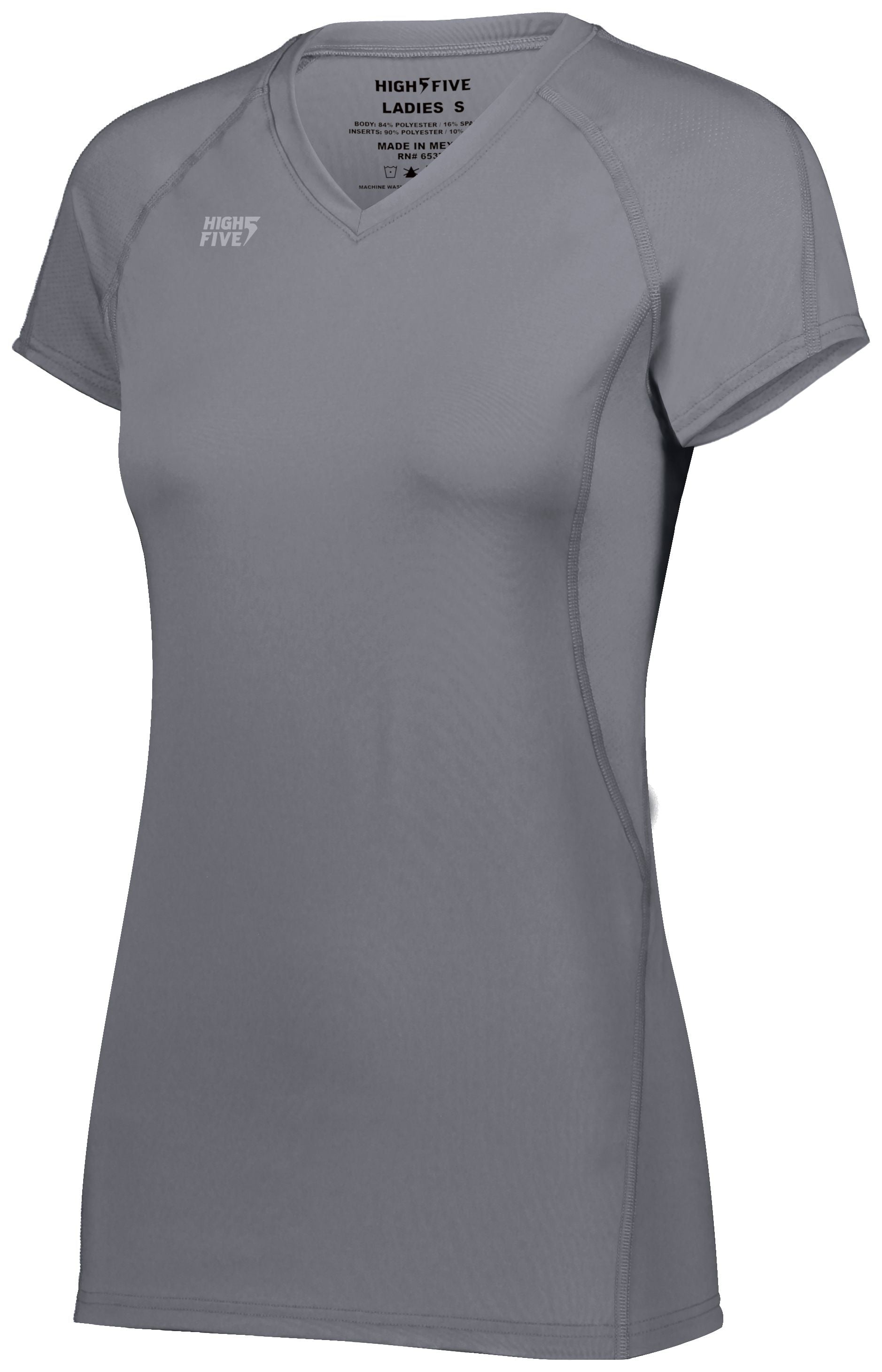 High 5 Ladies Truhit Short Sleeve Jersey in Graphite  -Part of the Ladies, Ladies-Jersey, High5-Products, Volleyball, Shirts product lines at KanaleyCreations.com