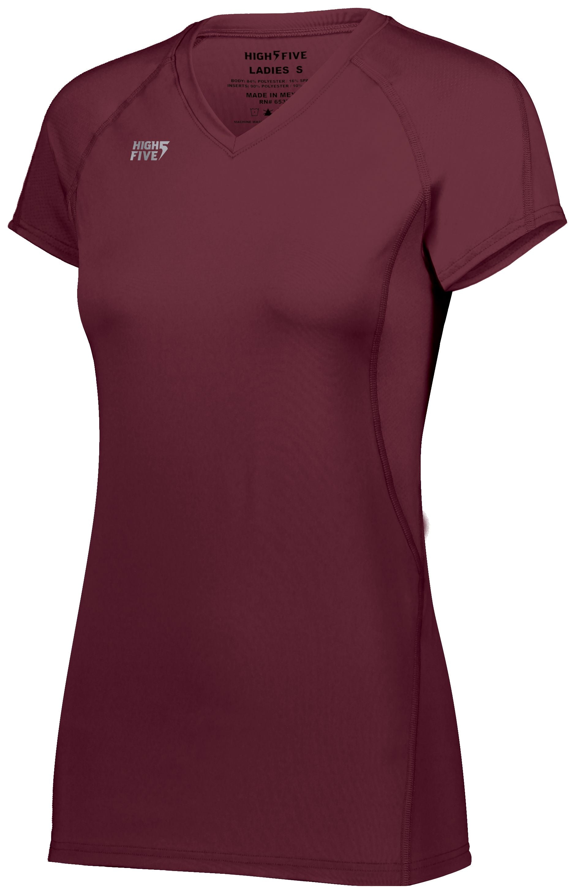 High 5 Ladies Truhit Short Sleeve Jersey in Maroon (Hlw)  -Part of the Ladies, Ladies-Jersey, High5-Products, Volleyball, Shirts product lines at KanaleyCreations.com