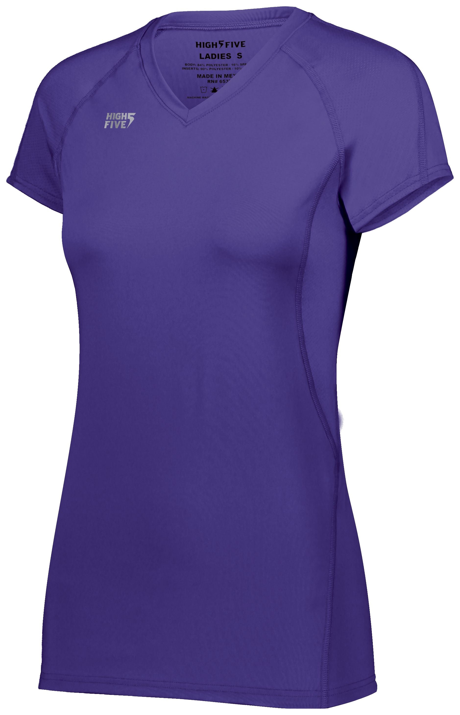 High 5 Ladies Truhit Short Sleeve Jersey in Purple (Hlw)  -Part of the Ladies, Ladies-Jersey, High5-Products, Volleyball, Shirts product lines at KanaleyCreations.com