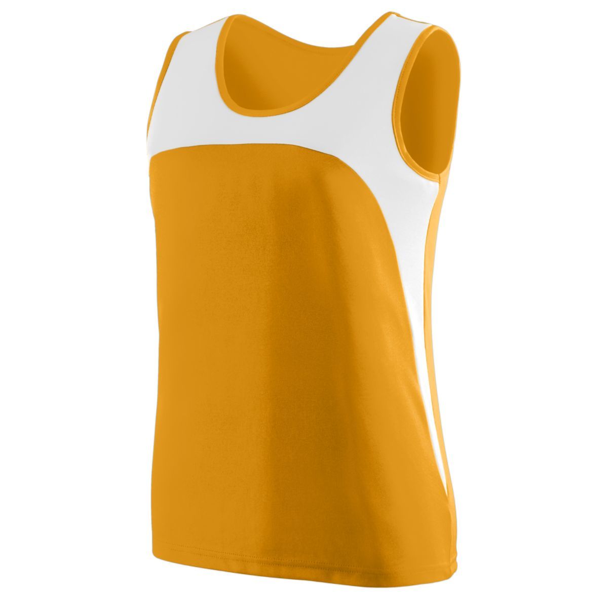 Augusta Sportswear Ladies Rapidpace Track Jersey in Gold/White  -Part of the Ladies, Ladies-Jersey, Augusta-Products, Track-Field, Shirts product lines at KanaleyCreations.com