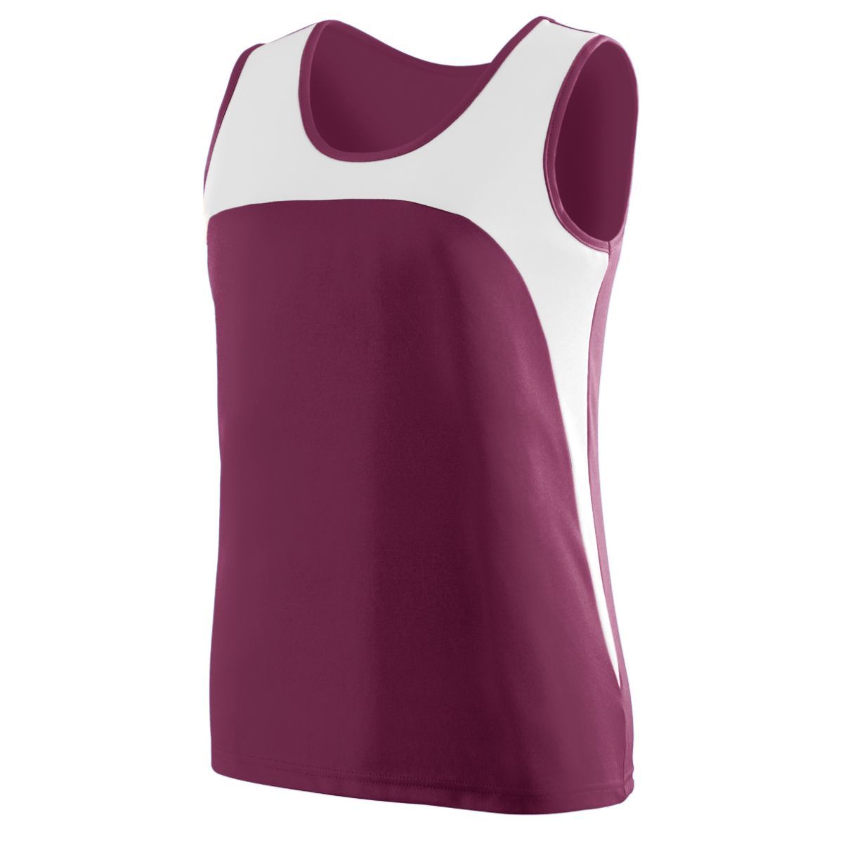 Augusta Sportswear Ladies Rapidpace Track Jersey in Maroon/White  -Part of the Ladies, Ladies-Jersey, Augusta-Products, Track-Field, Shirts product lines at KanaleyCreations.com