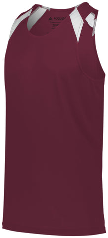 Augusta Sportswear Youth Overspeed Track Jersey in Maroon/White  -Part of the Youth, Youth-Jersey, Augusta-Products, Track-Field, Shirts product lines at KanaleyCreations.com