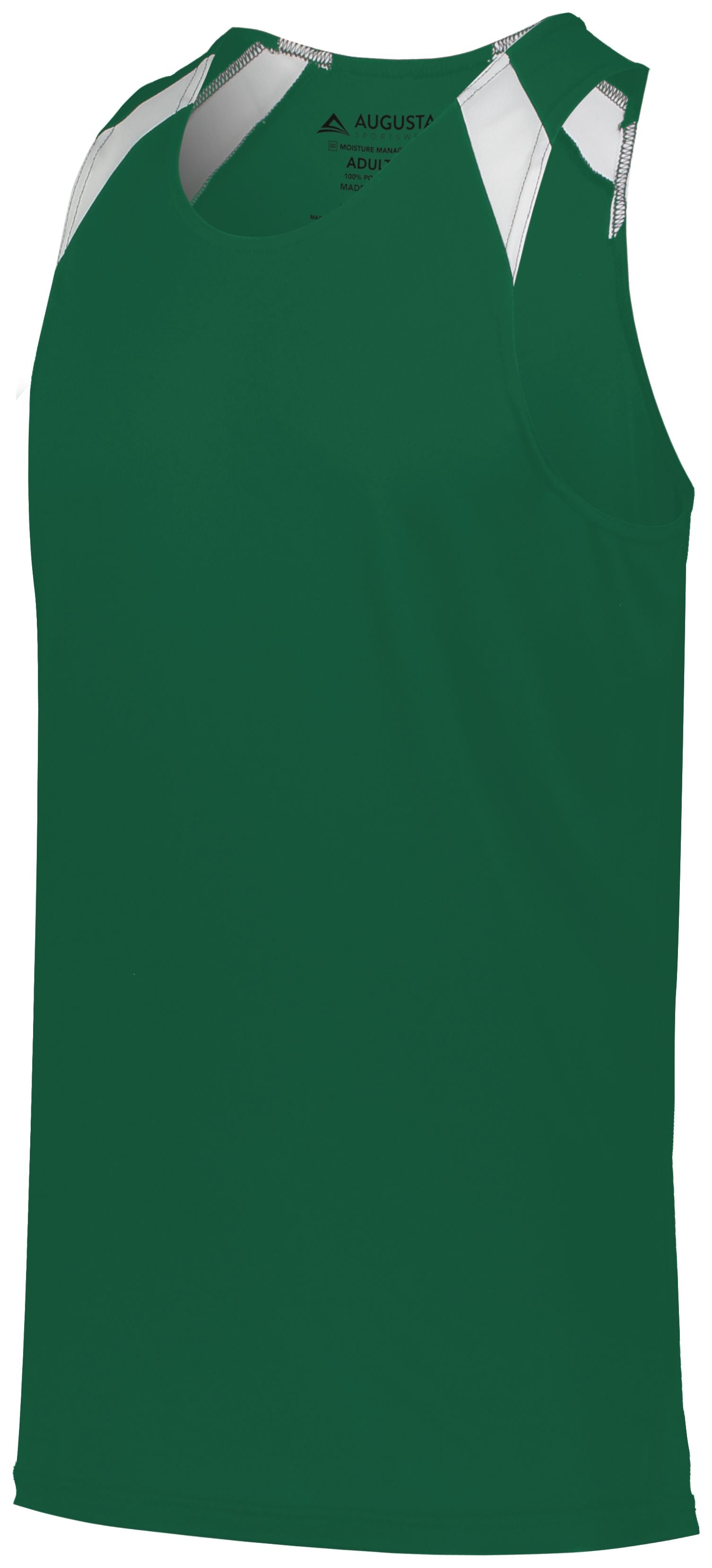 Augusta Sportswear Overspeed Track Jersey in Dark Green/White  -Part of the Adult, Adult-Jersey, Augusta-Products, Track-Field, Shirts product lines at KanaleyCreations.com