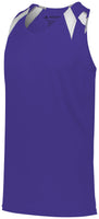 Augusta Sportswear Overspeed Track Jersey in Purple/White  -Part of the Adult, Adult-Jersey, Augusta-Products, Track-Field, Shirts product lines at KanaleyCreations.com