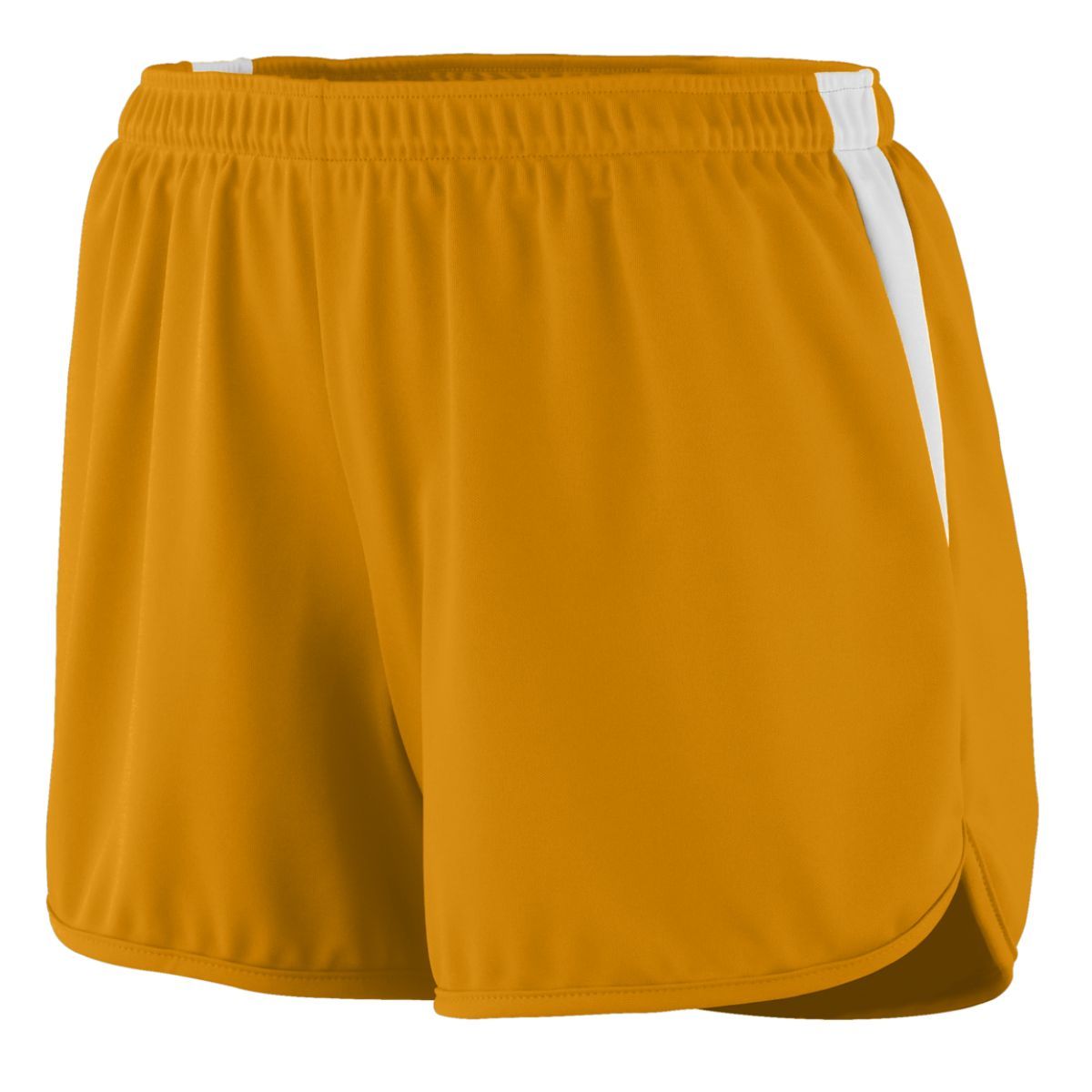 Augusta Sportswear Ladies Rapidpace Track Shorts in Gold/White  -Part of the Ladies, Ladies-Shorts, Augusta-Products, Track-Field product lines at KanaleyCreations.com