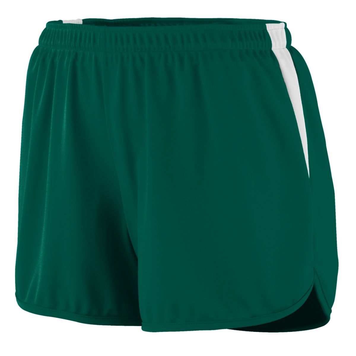 Augusta Sportswear Ladies Rapidpace Track Shorts in Dark Green/White  -Part of the Ladies, Ladies-Shorts, Augusta-Products, Track-Field product lines at KanaleyCreations.com