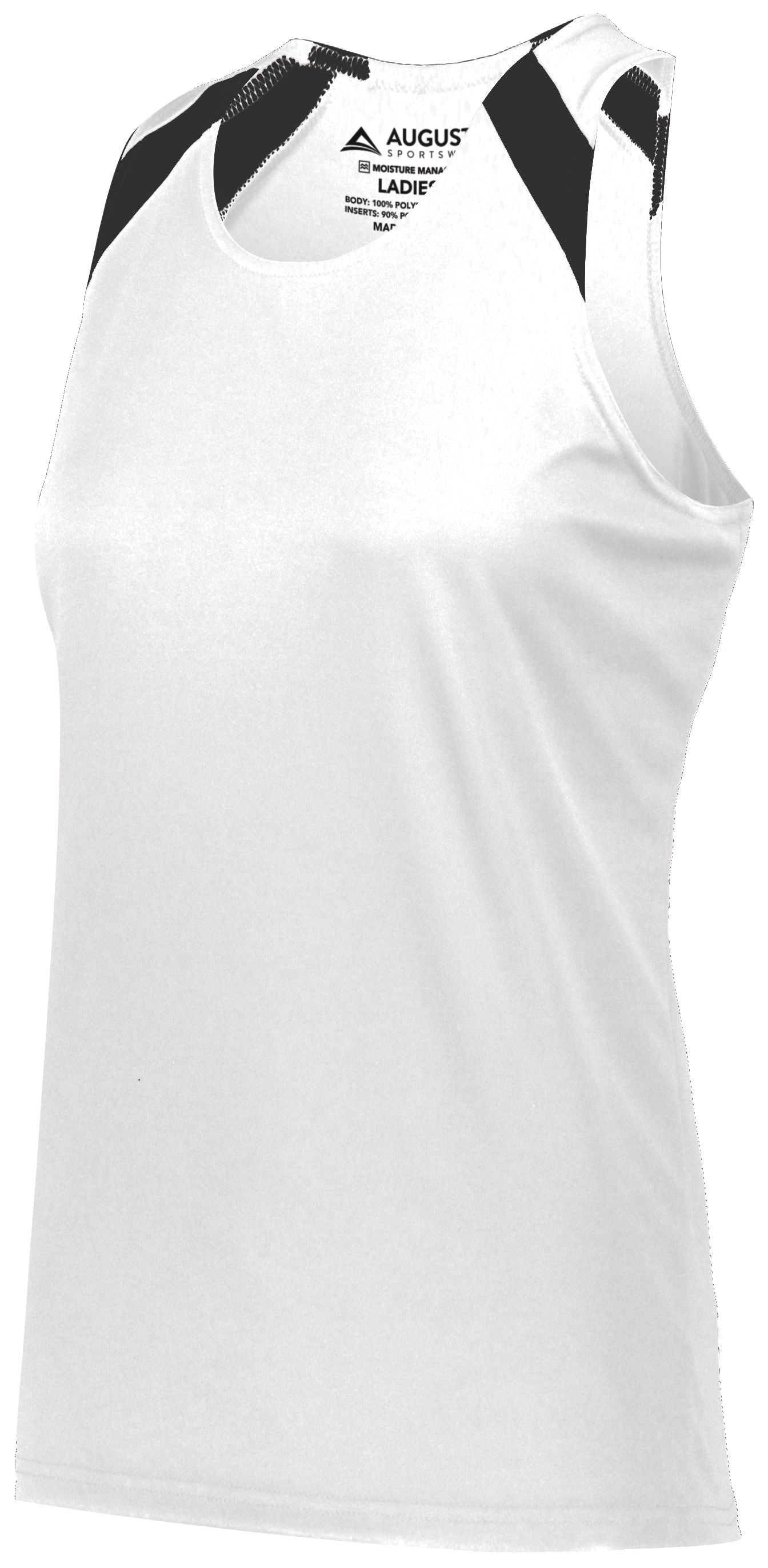 Augusta Sportswear Ladies Overspeed Track Jersey in White/Black  -Part of the Ladies, Ladies-Jersey, Augusta-Products, Track-Field, Shirts product lines at KanaleyCreations.com
