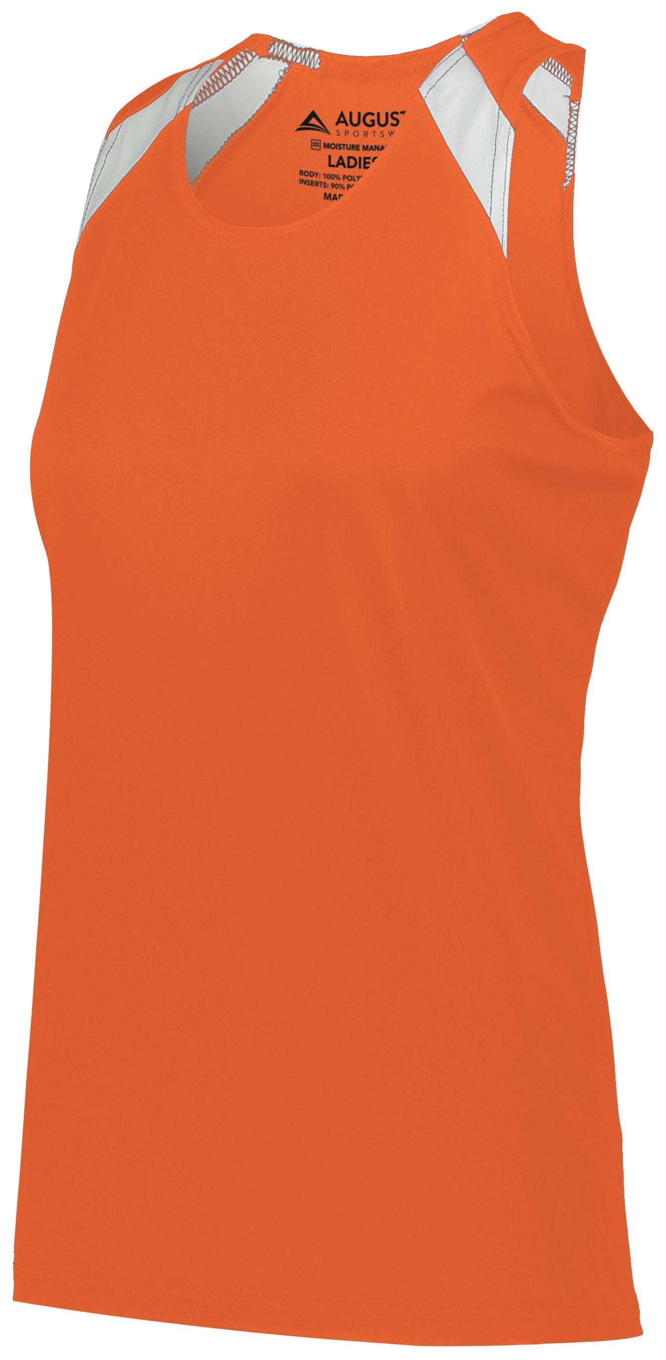 Augusta Sportswear Ladies Overspeed Track Jersey in Orange/White  -Part of the Ladies, Ladies-Jersey, Augusta-Products, Track-Field, Shirts product lines at KanaleyCreations.com