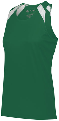 Augusta Sportswear Ladies Overspeed Track Jersey in Dark Green/White  -Part of the Ladies, Ladies-Jersey, Augusta-Products, Track-Field, Shirts product lines at KanaleyCreations.com